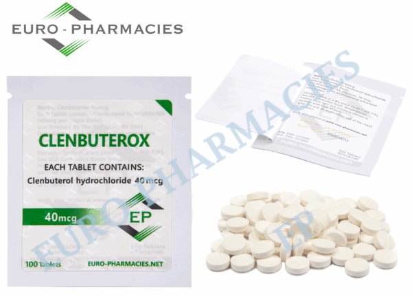 Euro Pharmacies Clenbuterox (Clenbuterol) – 40mcg/tab -100 tab/bag